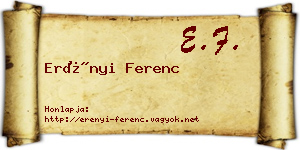 Erényi Ferenc névjegykártya